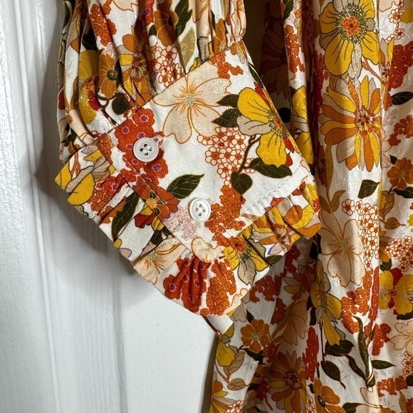 SANDRO PARIS floral long sleeve mini dress 38/Small NWT - Picture 7 of 13